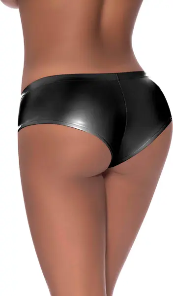 Magic Silk Low Rise Split Front Boyshort L/XL Black - Comfort Fit