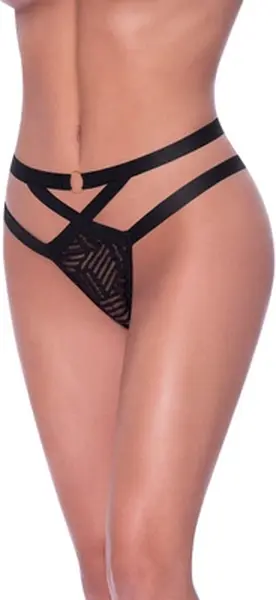 Magic Silk Izlozeni Mrezasti Panty L/XL Crni sa Zlatnim Prstenom
