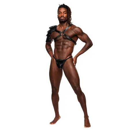 Male Power Aquarius Adjustable Harness Imitation Leather Black One Size