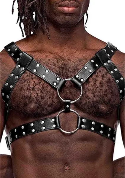 Male Power Gemini Adjustable Imitation Leather Harness Black One Size