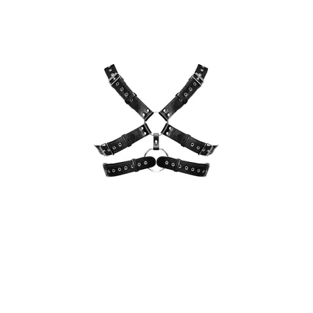 Male Power Gemini Adjustable Imitation Leather Harness Black One Size