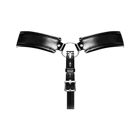 Male Power Taurus Imitation Leather Cage Thong Black One Size