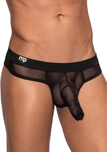 Male Power Hose Series Thong S/M Crna - Ergonomski Dizajn Pojasa