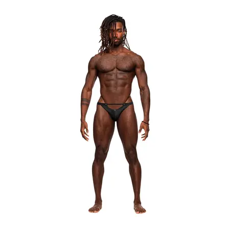 Male Power Magnificence Micro V Thong S/M Crna - Dizajnerski Izrez na Pojasu