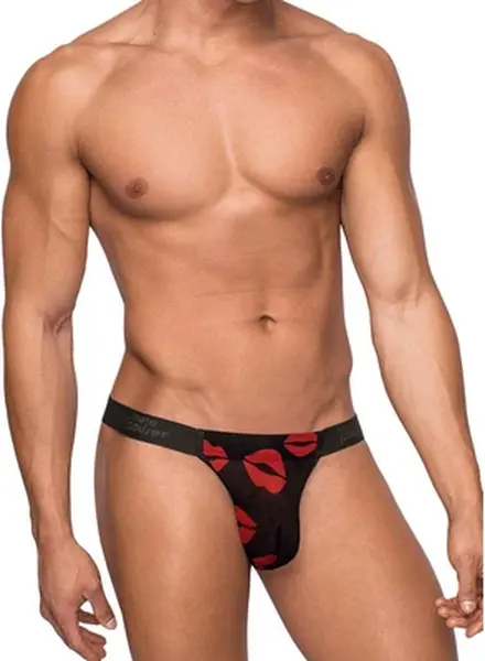 Male Power Microstring S/M Crna - Niski Struk sa Mekanim Pojasom