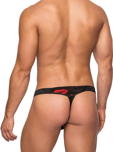 Male Power Microstring L/XL Intimate Thong Black Comfort Fit
