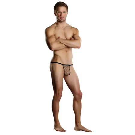 Male Power Stretch Net Comfort Posing Strap One Size Black