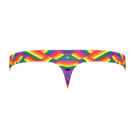 Male Power Bong Thong S/M Rainbow Low Rise Comfort Waistband