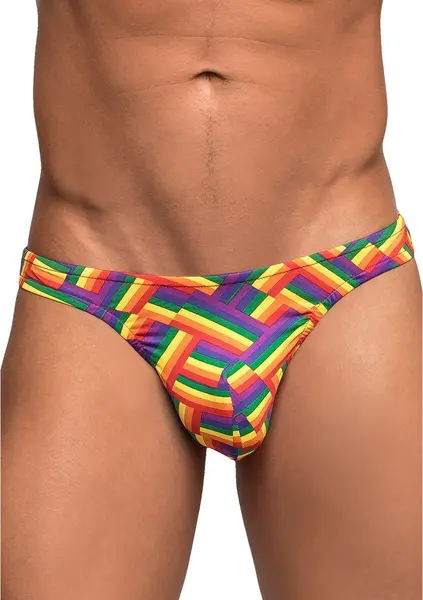Male Power Bong Thong L/XL - Pride Fest Comfort Fit, Multicolor