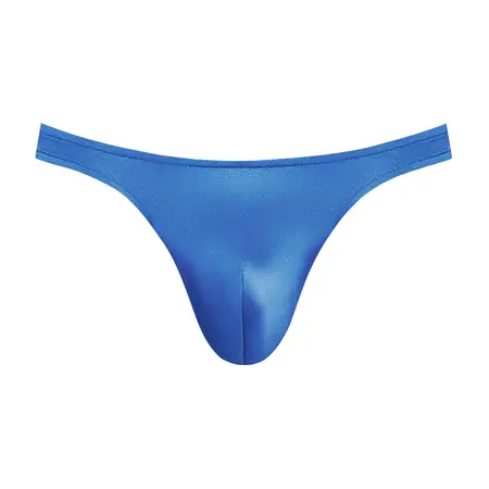 Male Power Satin Spandex Comfort Thong L/XL Royal Blue
