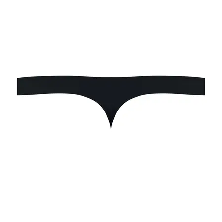 Male Power Satin Spandeks Udoban Kroj Thong S/M Crna