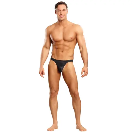 Male Power Satin Spandeks Bong Thong L/XL Crna - Udoban Kroj