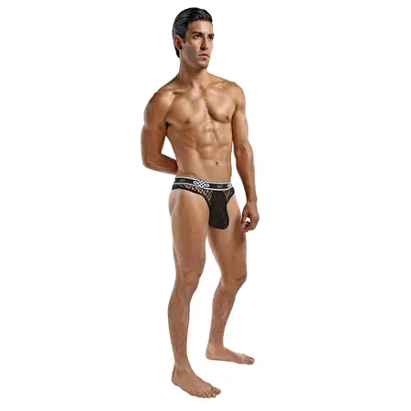 Male Power Lo Rise Thong L/XL Crna - Udoban Dizajn Pojasa