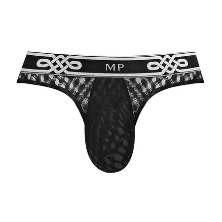 Male Power Lo Rise Thong L/XL Crna - Udoban Dizajn Pojasa
