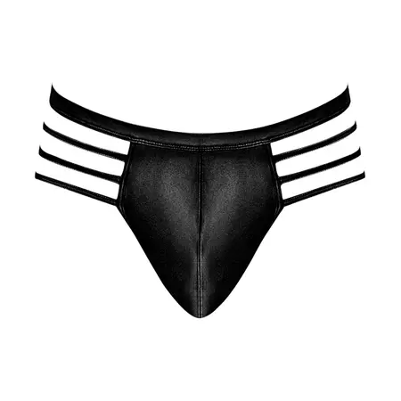 Male Power Cage Matte Thong S/M Black - Strappy Comfort Design