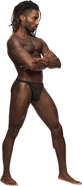 Male Power Magnificence Jock S/M Black - Modern Waist Cut-Out Design
