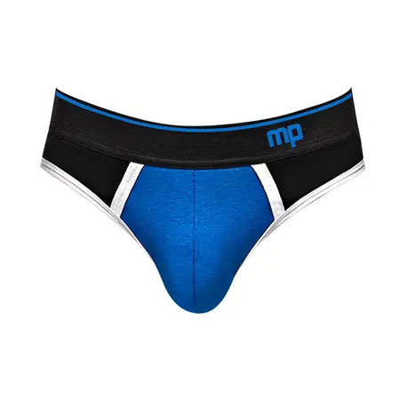 Male Power Panel Jock S/M Black-Blue Athletic Support Underwear