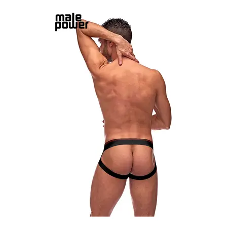 Male Power Retro Sport Panel Jock S/M Black Red Athletic Design