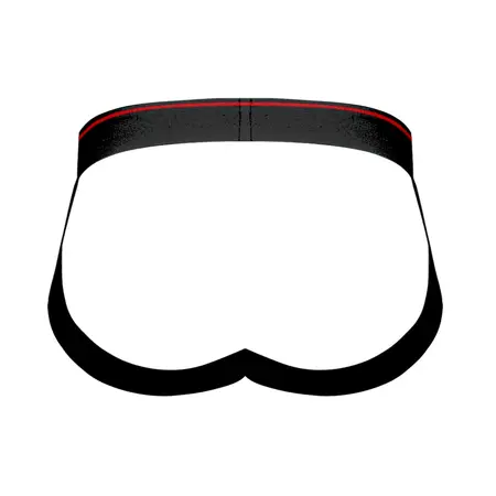 Male Power Retro Sport Panel Jock S/M Black Red Athletic Design