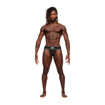 Male Power Modal Rib Jockstrap L/XL Black Comfort Waistband