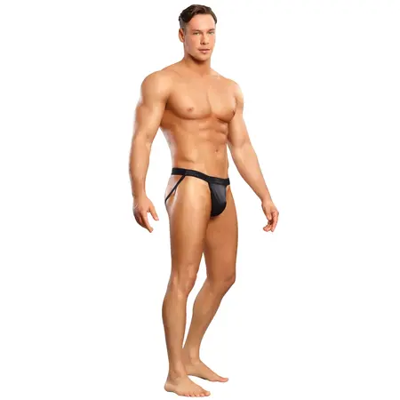 Male Power Satin Spandex Jock S/M Black - Comfort Fit & Signature Waistband