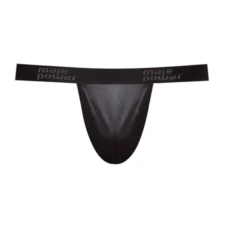 Male Power Satin Spandex Jock S/M Black - Comfort Fit & Signature Waistband
