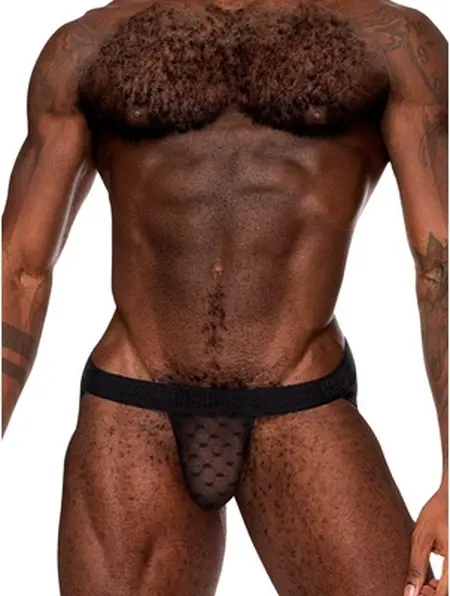 Male Power Heart Breaker Jockstrap L/XL Black Comfort Waistband