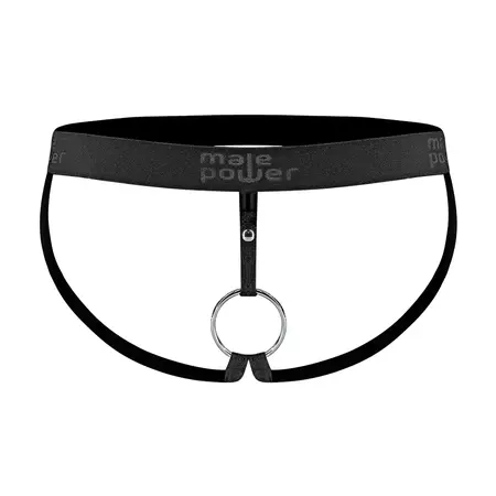 Male Power Ring Jock S Black - Adjustable Waistband Athletic Model