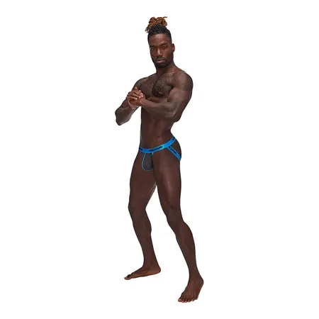 Male Power Uplift Jock S/M Black - Supportive Satin Waistband Underwear
