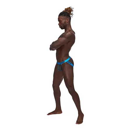 Male Power Uplift Jock S/M Black - Supportive Satin Waistband Underwear