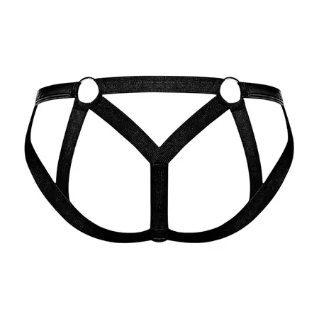 Male Power Cage Matte Strappy Support Jock L/XL Black
