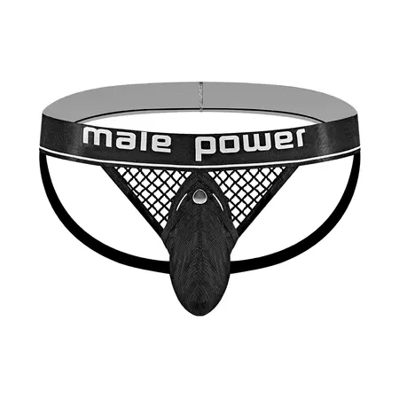 Male Power Cock Pit Net Jockstrap S/M Crna sa kesom koja se skida