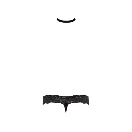 Male Power Scandal-Lace Choker Thong L/XL Mesh & Lace Black