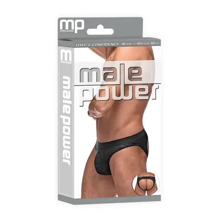Male Power Impressions Moonshine Jock Brief S/M Black Comfort Fit