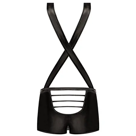 Male Power Cage Matte Singlet S/M Black - Strapped Back Design