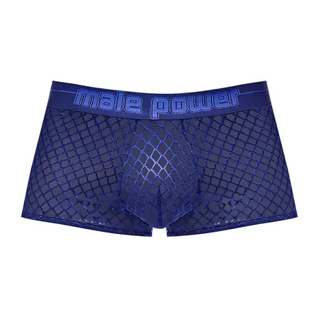 Male Power Diamond Mesh Mini Short M Navy - Breathable Athletic Fit