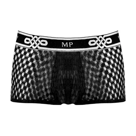 Male Power Mini Pouch Shorts XL Black - Low Rise, Branded Waistband