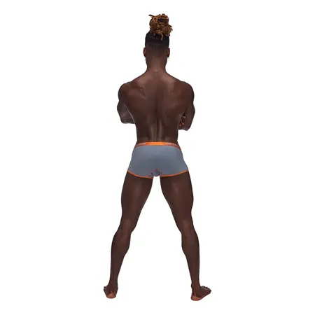 Male Power Uplift Mini Short M Grey - Satin Finish Waistband Comfort