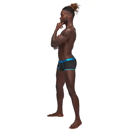 Male Power Uplift Mini Short L Crni - Ergonomska Podrška i Satenski Pojas