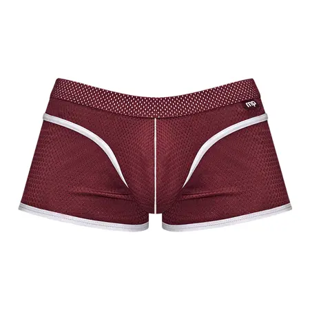 Male Power Sport Mesh Mini Short L Burgundski - Atletski Prozračan Dizajn