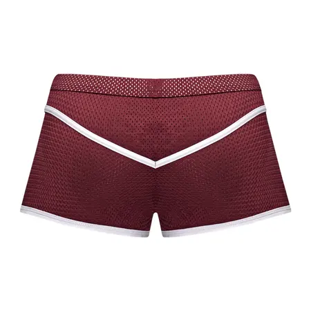 Male Power Sport Mesh Mini Short L Burgundski - Atletski Prozračan Dizajn