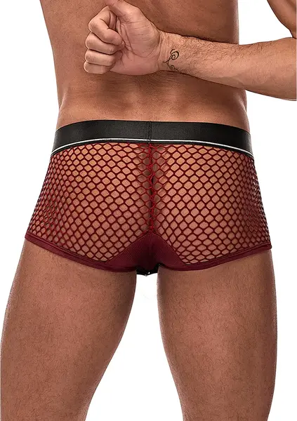 Male Power Mini Ring Briefs M Burgundy - Snap-Off Pouch & Elastic Ring