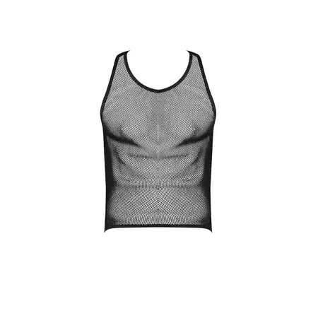 Male Power Stretch Net Tank Majica S/M Crna - Prozračan Mrežasti Dizajn