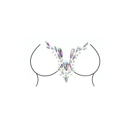 Dazzling Deep-V Cleavage Bling Sticker - Crystal Body Art Accessory