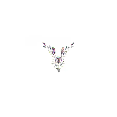 Dazzling Deep-V Cleavage Bling Sticker - Crystal Body Art Accessory