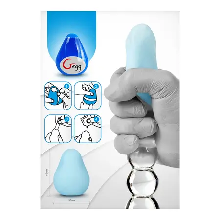 Gvibe G-Egg Blue Intimate Egg with Vibrating System, Reusable TPE