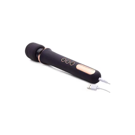 XR Brands Scepter Silicone Wand Massager Black Rechargeable Flexible