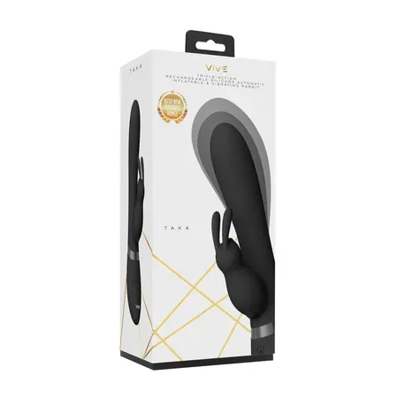 Taka VIVE042 Naduvavajući Vibrirajući Rabbit Uređaj Crni Silikon