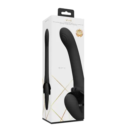 VIVE Satu Black - Pulse-Wave & Multi-Motor Intimate System, Strapless Design