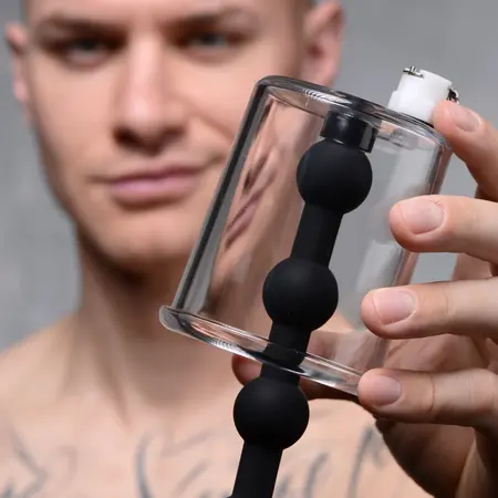 XR Brands Rosebud Cilindrična Analna Pumpa sa Silikonskim Perlicama 4-Bulb Sistem